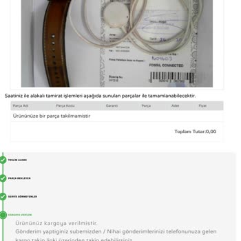 Saat Ve Saat Teknik Servisinde Çözüm Bulunamıyor