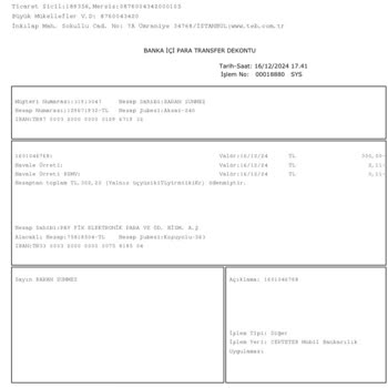 TEB Bankası'nda Para Transferi Sorunu
