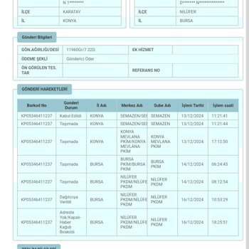 PTT Kargo Teslimat Sorunu Ve İletişim Eksikliği