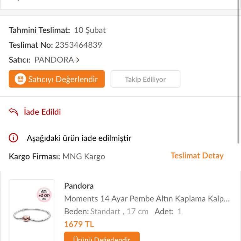 Pandora Bilekliğimin Tamir Yerine İadesi Ve Maddi Kaybım
