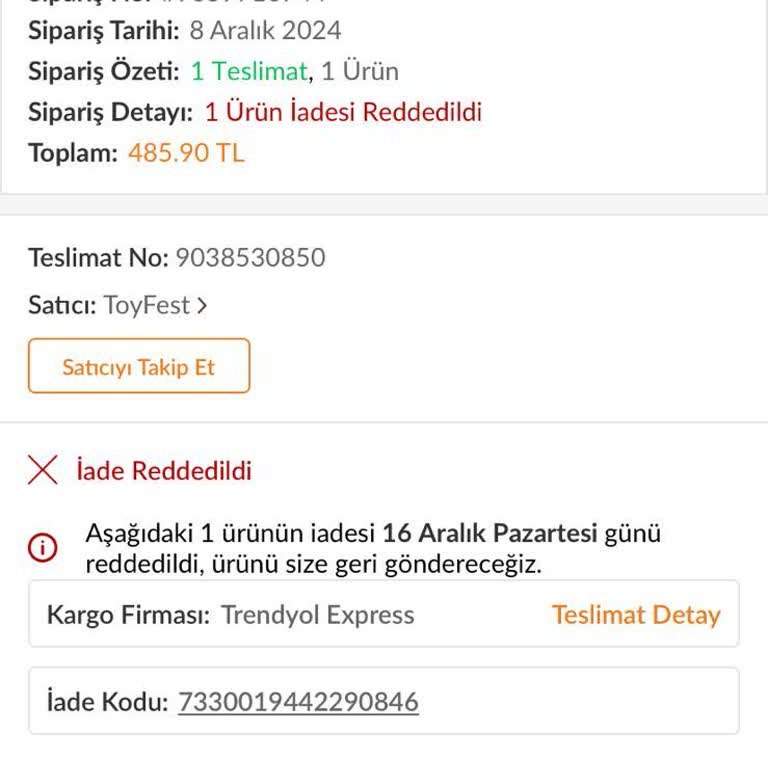 Trendyol'da Hayal Kırıklığı: İade Hakkım Hiçe Sayıldı
