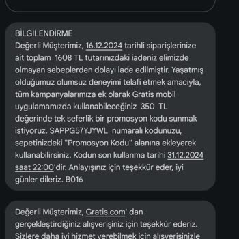 İndirimli Siparişin Haksız İptali