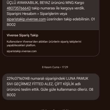 Vivense'den Sipariş Ettiğim Ürün Hala Gelmedi
