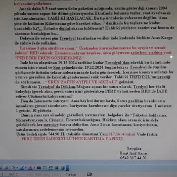 Zaman Ayarı Yapılamayan Saat Ve İade Sürecinde Yaşanan Sorunlar