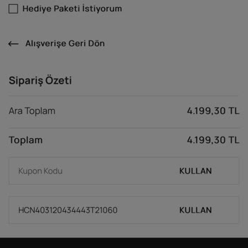 Hediye Çeki Kullanım Sorunu