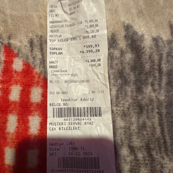 Hediye Çeki Kullanım Sorunu