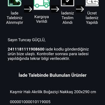 Yanlış Ürün Ve Geciken Para İadesi