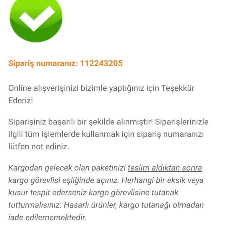 Kargolanmayan Sipariş Ve İade Talebi
