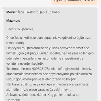 Eksik Ürün Ve Reddedilen Talep Sorunu