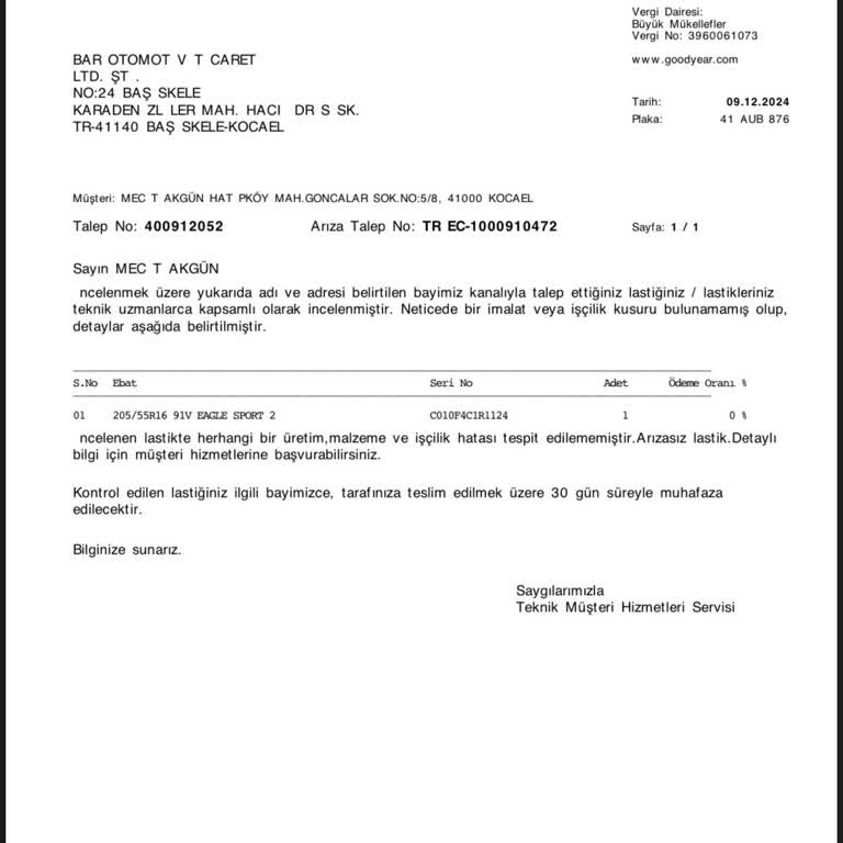 Yeni Alınan Lastiklerde Titreme Sorunu