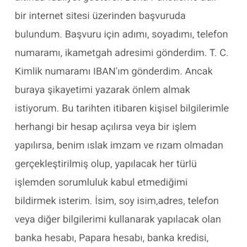 Kişisel Bilgilerimin İzinsiz Kullanımına Karşı Uyarı