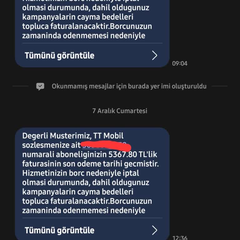 Türk Telekom Yanlış Fatura Borcu Mesajları Ve Ulaşım Sorunu