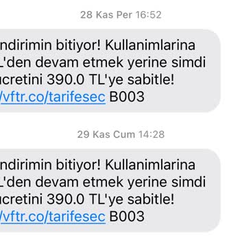 Vodafone Tarifemde Şok Edici Fiyat Artışı!