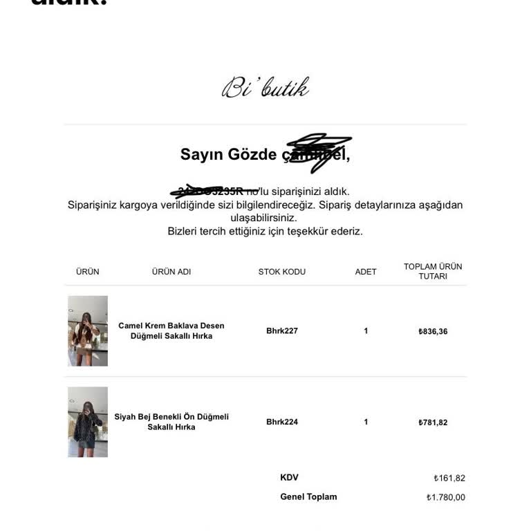 İlayda Çamur Butik'te Geciken Kargo Ve İade Sorunu