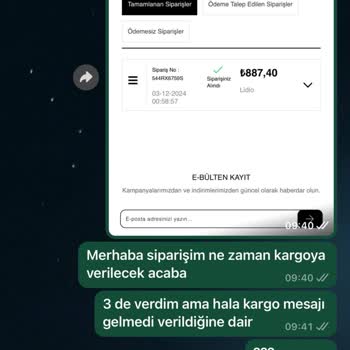 Sipariş Sonrası İletişimsizlik Ve Ürün Gönderimi Sorunu