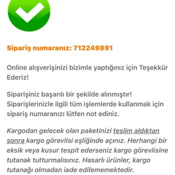 Sipariş Bilgisi Ve İletişim Sorunu