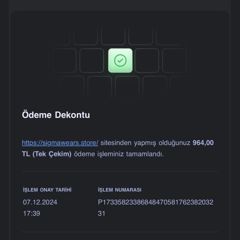 Sigma Wear Kargoyla Alakalı Bir Bilgi Alamadım