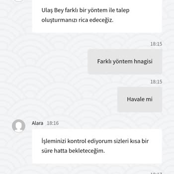 Para Çekim İşlemlerinde Sürekli Red Ve Destek Sorunu