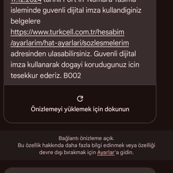 Turkcell'den Bilgim Dışında Gelen Şifre Ve Numara Taşıma Sorunu