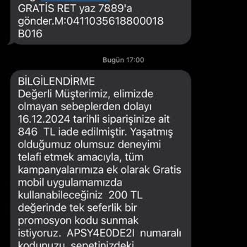Uygun Fiyatlı Siparişin Haksız İptali Ve Eksik İade