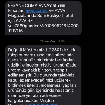 Avva Montunda Onarım Sorunu Ve Yanıltıcı Müşteri Hizmeti