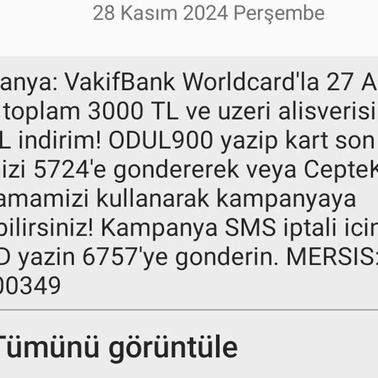 VakıfBank Worldcard Kampanya Ödülü Sorunu
