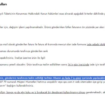 İade Ücreti Mağduriyeti: SPX Müşteri Hizmetleri Yetersizliği