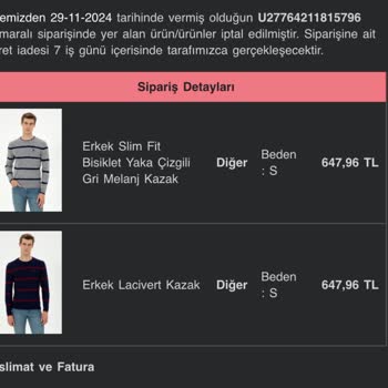 Ürün İadesinde Eksik Ücret İadesi Sorunu