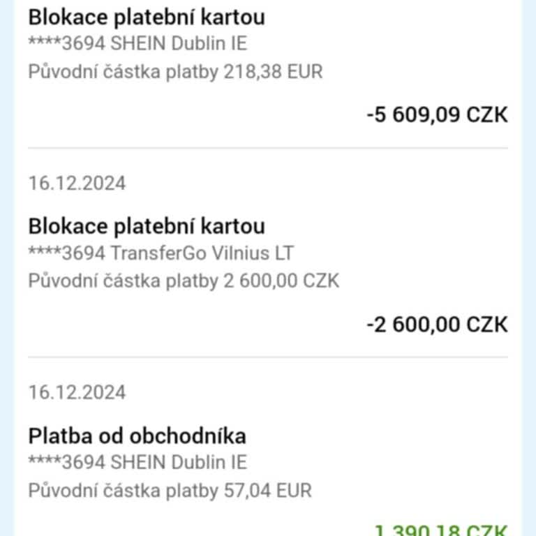 Shein С моей банковской карты незаконно было списано 218,38 евро