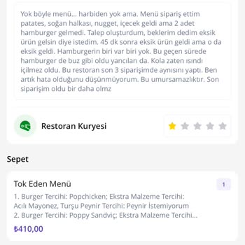 Eksik Sipariş Ve Yetersiz Müşteri Hizmetleri