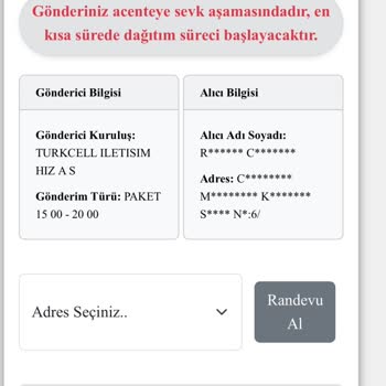 Turkcell Pasaj Siparişimde Kargo Sorunu