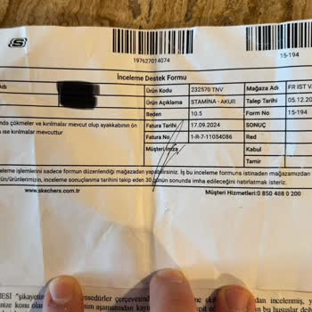 Skechers Ayakkabı Kalitesizliği Ve Müşteri Hizmetleri Hayal Kırıklığı