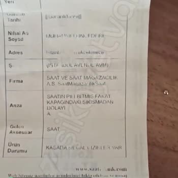 Saat & Saat Teknik Servis Sıkıntısı!