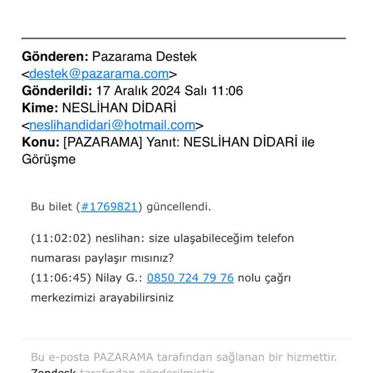 Onaylanmayan Siparişin Ücreti Alındı