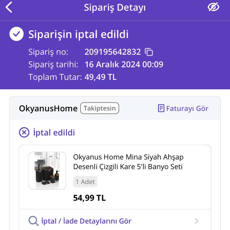 N11'de İptal Edilen Sipariş Ve Belirsiz İptal Nedeni