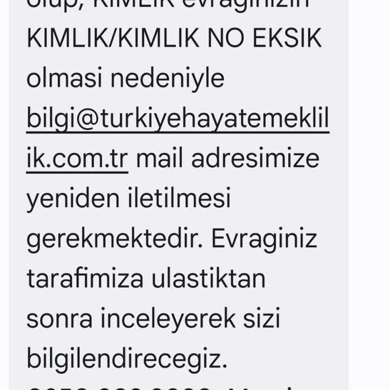 Eksik Evrak Bildirimi Ve Yanıltıcı Mesajlar