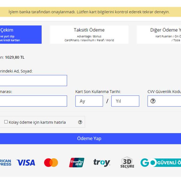 Ziraat Bankası Kartlarıyla Online Alışveriş Sorunu