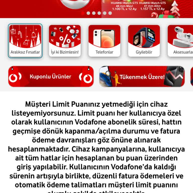Vodafone Limit Puanı Aniden Sıfırlandı Ve Müşteri Hizmetleri Erişilemez
