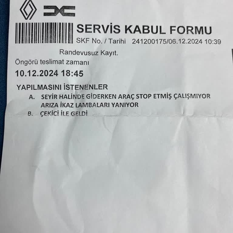 Renault Servis Ve Müşteri Hizmetleri Hayal Kırıklığı