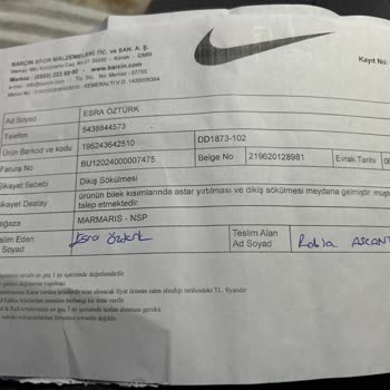 Nike Ayakkabıda Astar Yırtılması Sorunu