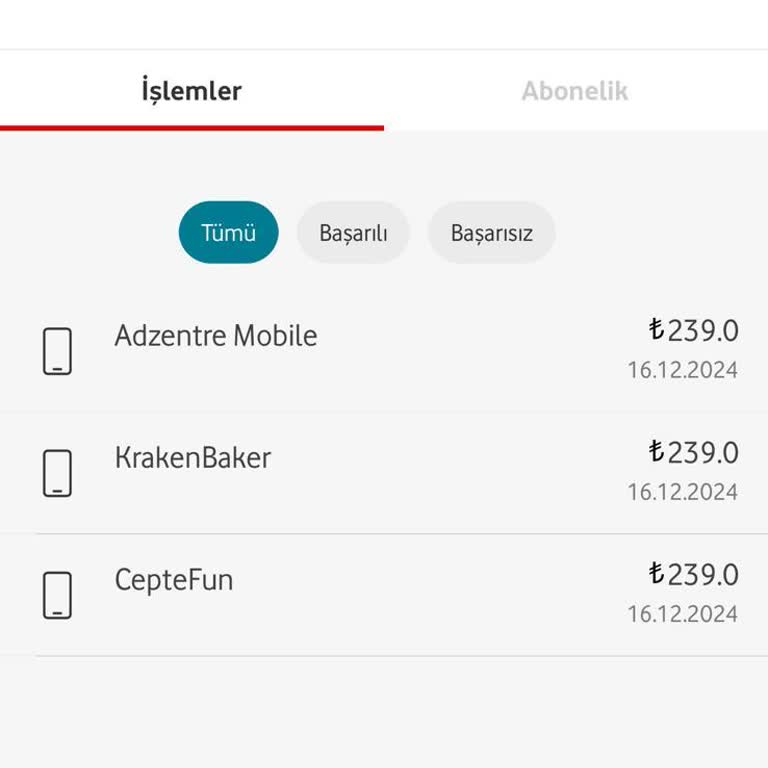 Kullanılmayan Uygulamalar İçin Faturaya Yansıyan Ücretler