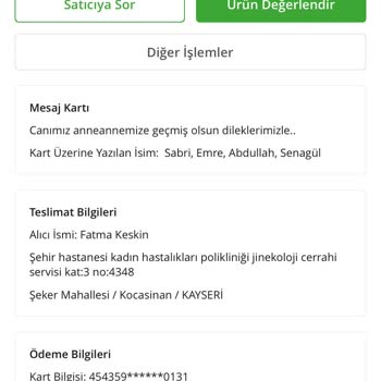 Çiçek Sepeti'nden Gelen Yanıltıcı Sipariş