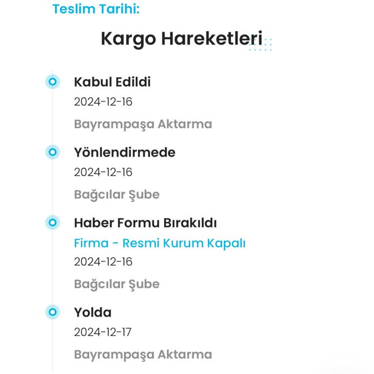 Zara Kargo Teslimatında Gecikme Ve İletişim Sorunu