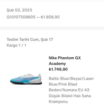 Nike Kramponun Erken Dağılan Tabanı