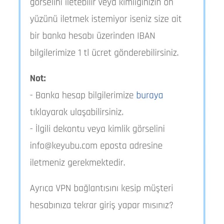 VDS Hizmetinde Kimlik Doğrulama Sorunu Ve İade Talebi