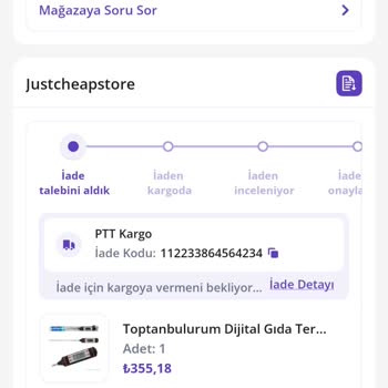 Getir'den Aldığım Ürün İade Edilmiyor