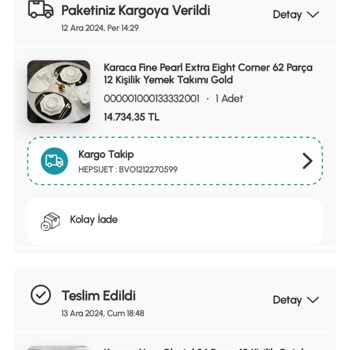 Karaca'dan Gelen Eksik Sipariş Sorunu