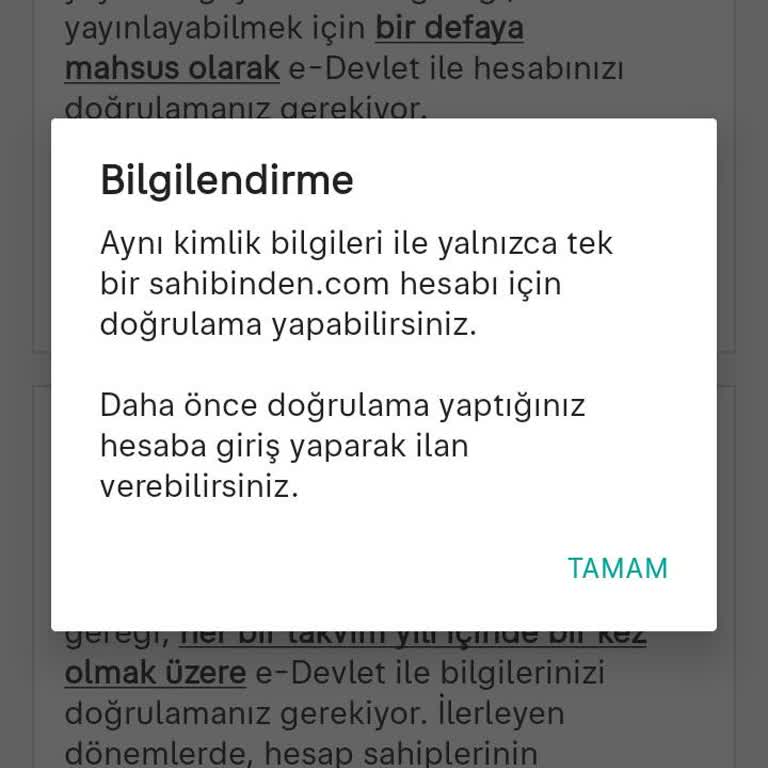 Hesap Doğrulama Ve İlan Sorunu