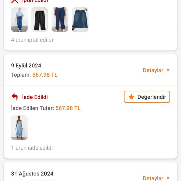 Trendyolmilla Uygulamasında Sipariş İptal Sorunu