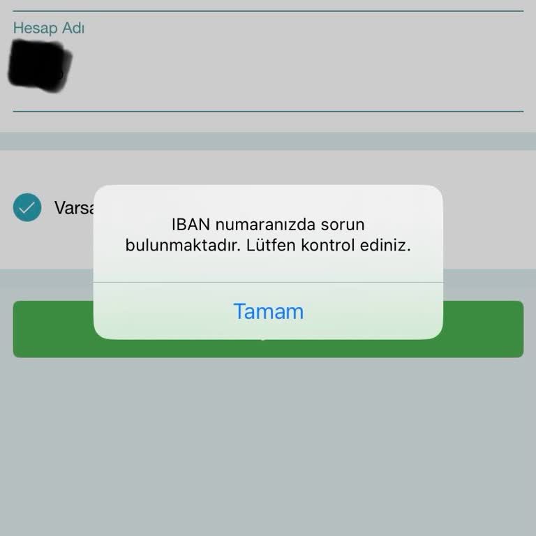 Para Çekme İşleminde IBAN Sorunu
